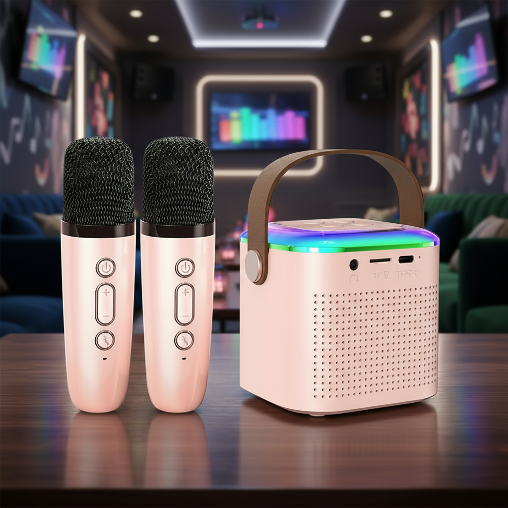 Enceinte karaoké 2 micro blanc